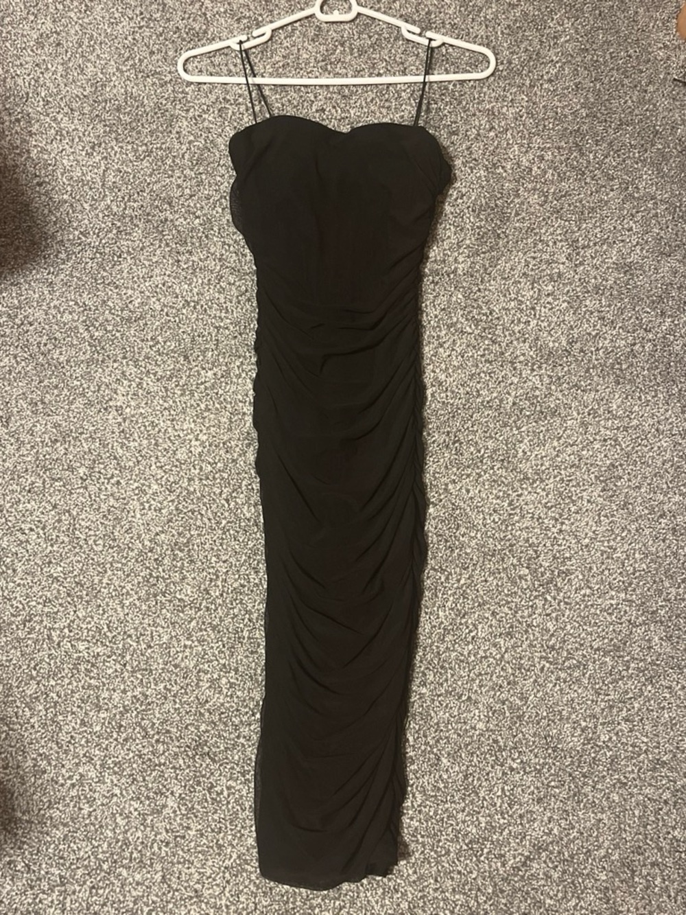 B Darlin Black Ruched Strapless Maxi Dress